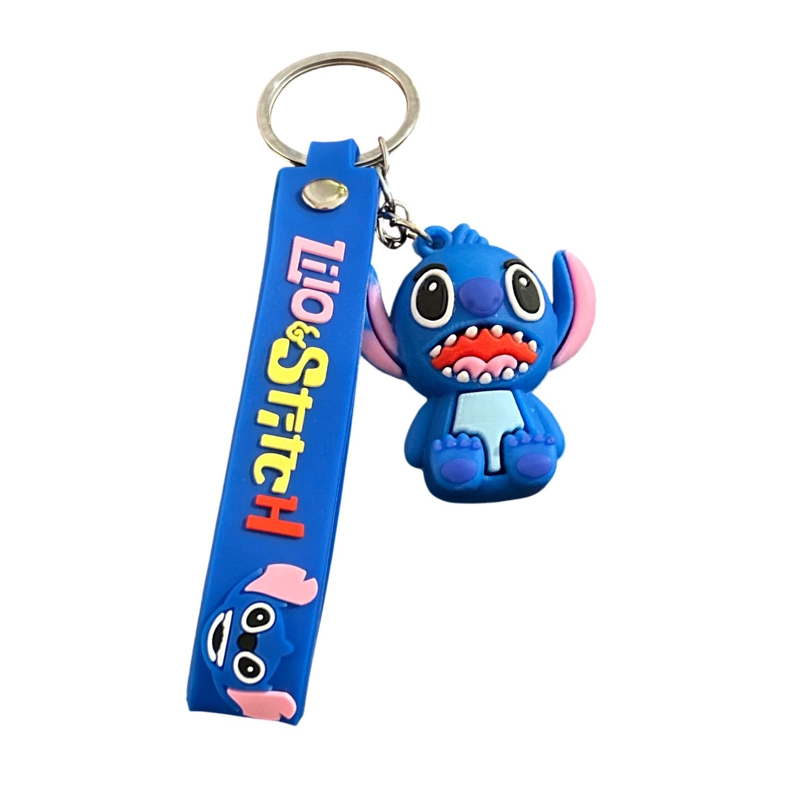 Blue Rubber Character Charm With Strap